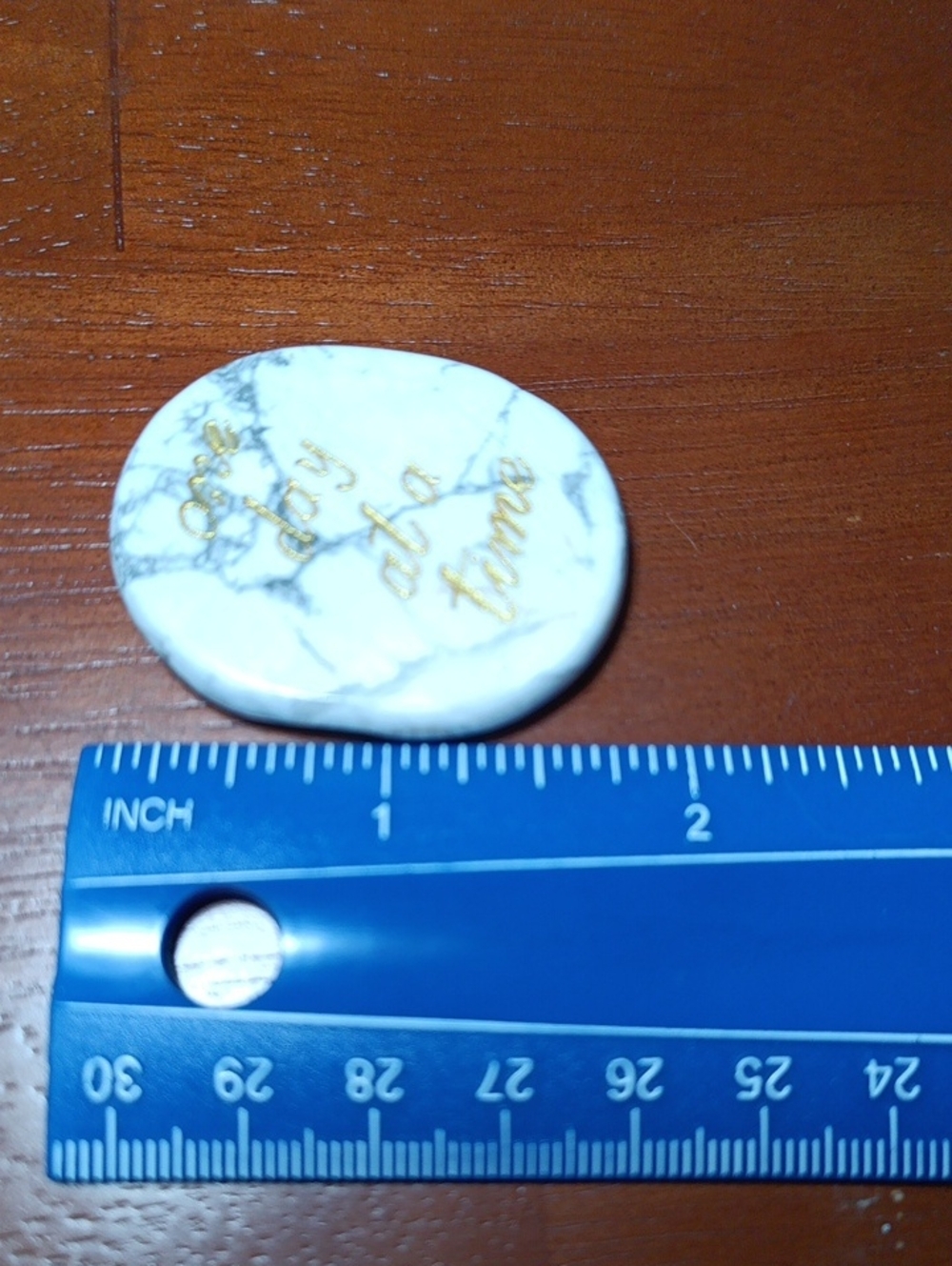 Gold Script Howlite Crystal Worry Stone - Picture 4 of 5